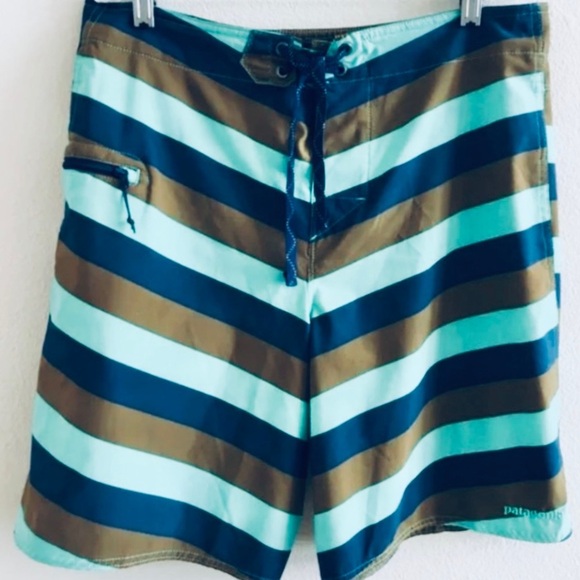 PATAGONIA Boardshorts Chevron, blue, green, brown - Picture 2 of 6